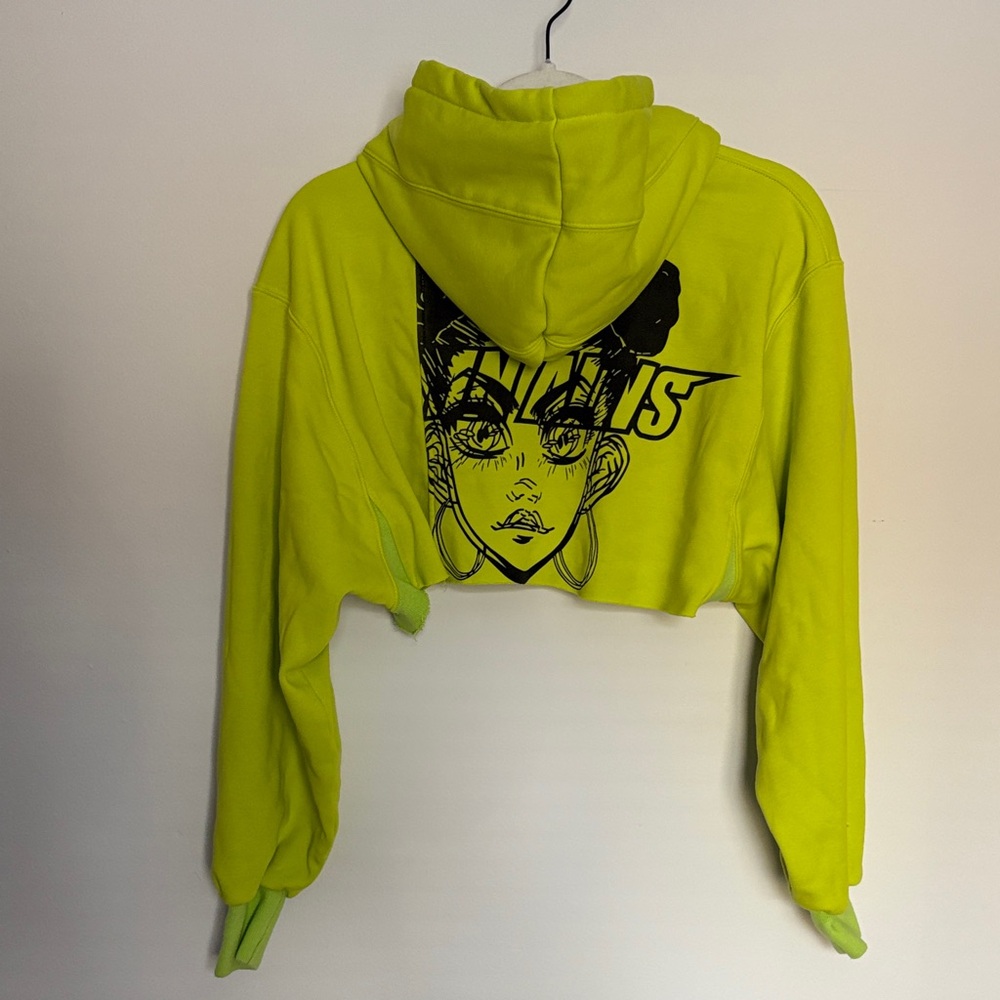 HMN ALNS Neon Green Cropped Hoodie